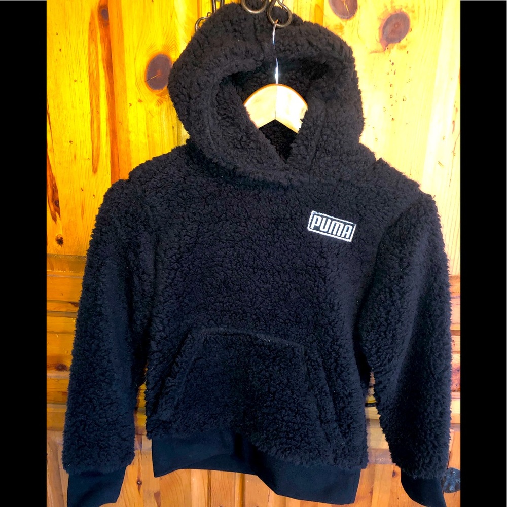 PUMA kids Sherpa hoodie NWT 🖤🪁🖤soft and fluffy